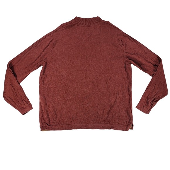 Tommy Bahama 1/4 Zip Pullover Sweater Mens L Orange Cotton Cashmere Long Sleeve - Picture 3 of 9
